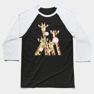 Funny giraffe bubble gum Baseball T-Shirt